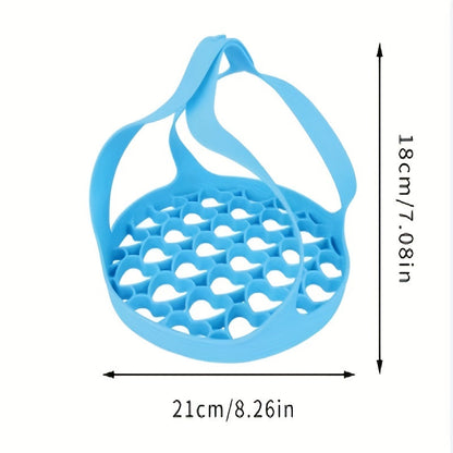 Silicone pressure cooker sling designed for 6 Qt/8 Qt Instant Pot, Ninja Foodi & Multi-Function Cookers. Features non-stick material and anti-scald design for safer lifting and handling of bakeware. Can be used as a steamer rack for cheesecake, lasagna