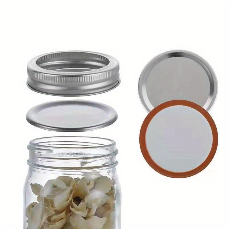 Wide Mouth Stainless Steel Mason Jar Lid - Perfect for Kitchen and Dining, Fits 70mm Wide Mouth Jars and 86mm Round Jars, Split Design for Easy Use