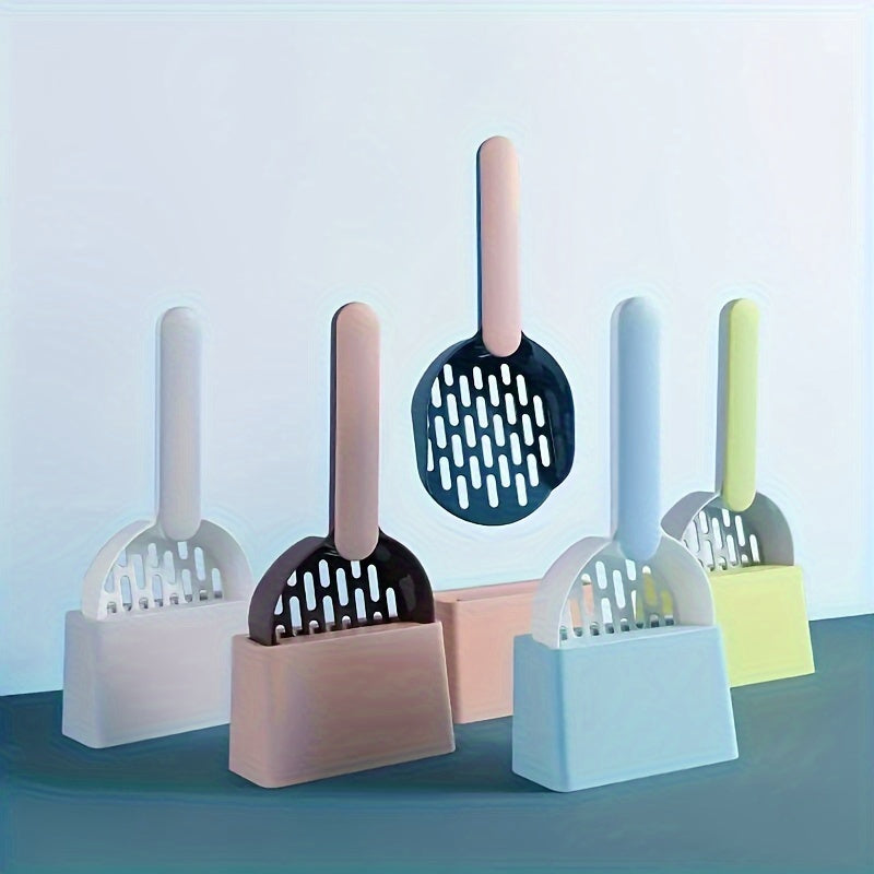 Large and small cat litter shovel set for pet toilet cleaning.