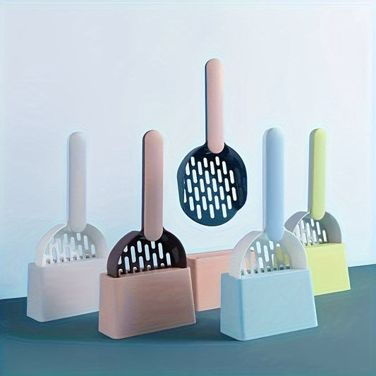 Large and small cat litter shovel set for pet toilet cleaning.