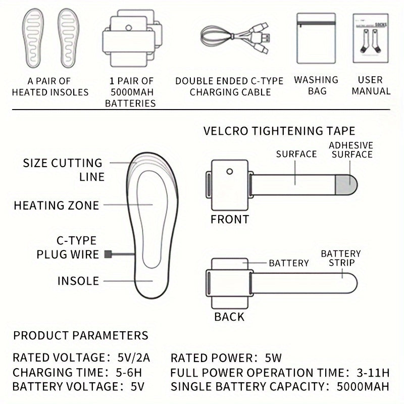 The Rechargeable Heated Insole App enables remote control of battery-powered foot warmers, ideal for outdoor activities such as hunting, fishing, and camping for both men and women.