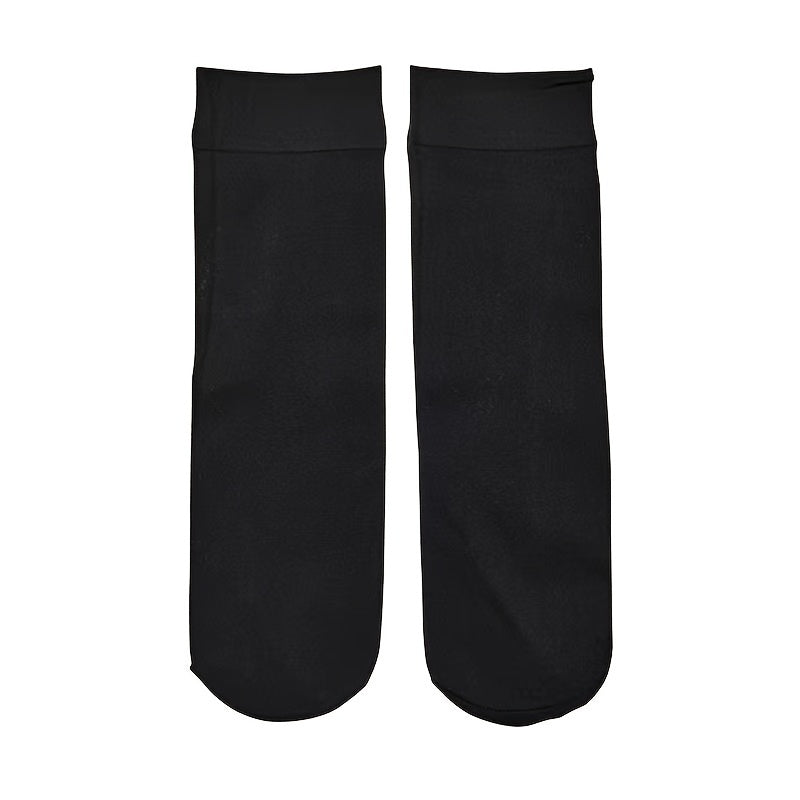 New elastic tube socks that come in 10 pairs are breathable, wear-resistant, and snag-proof. They are solid colored, lengthened, soft, durable, and essential for travel.