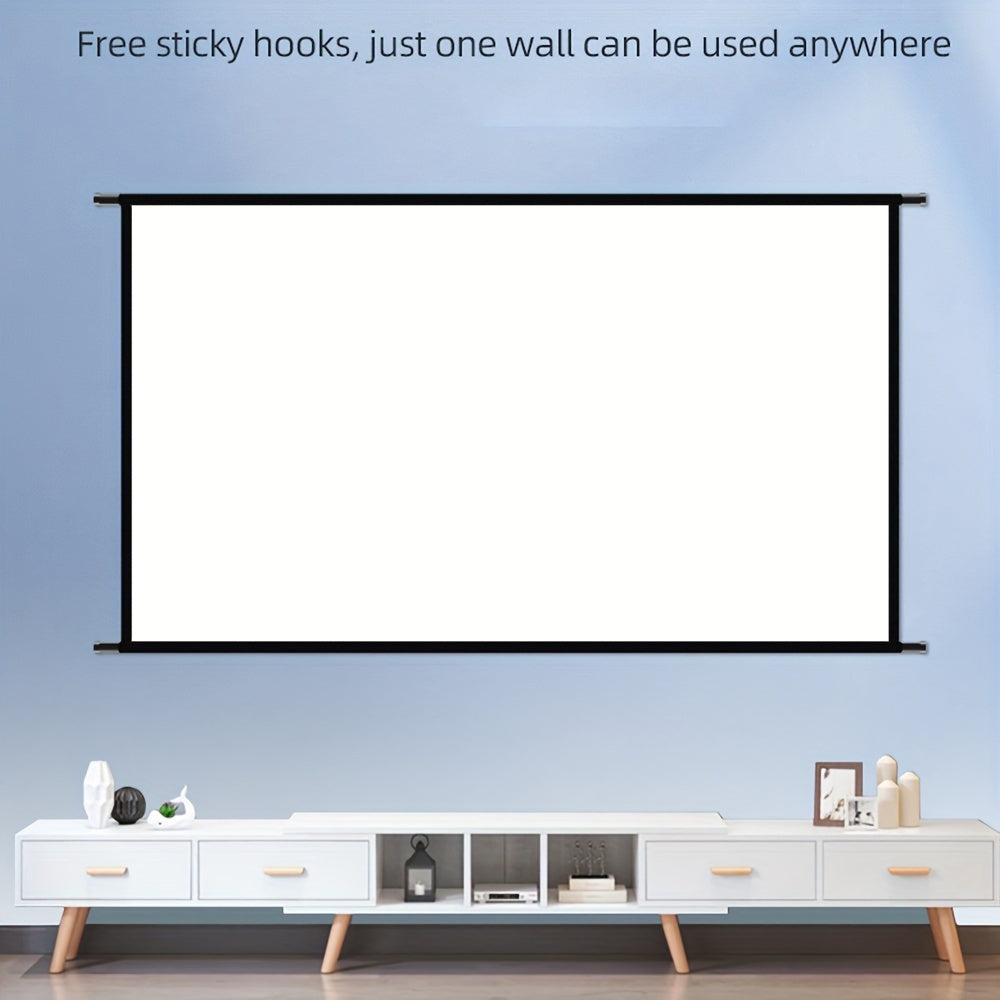 LEJIADA High-Definition Projector Screen - Wall Mount, Wrinkle-Free White, 152.4-304.8 cm, 160° Viewing Angle, Indoor, Home Theater & Office Use