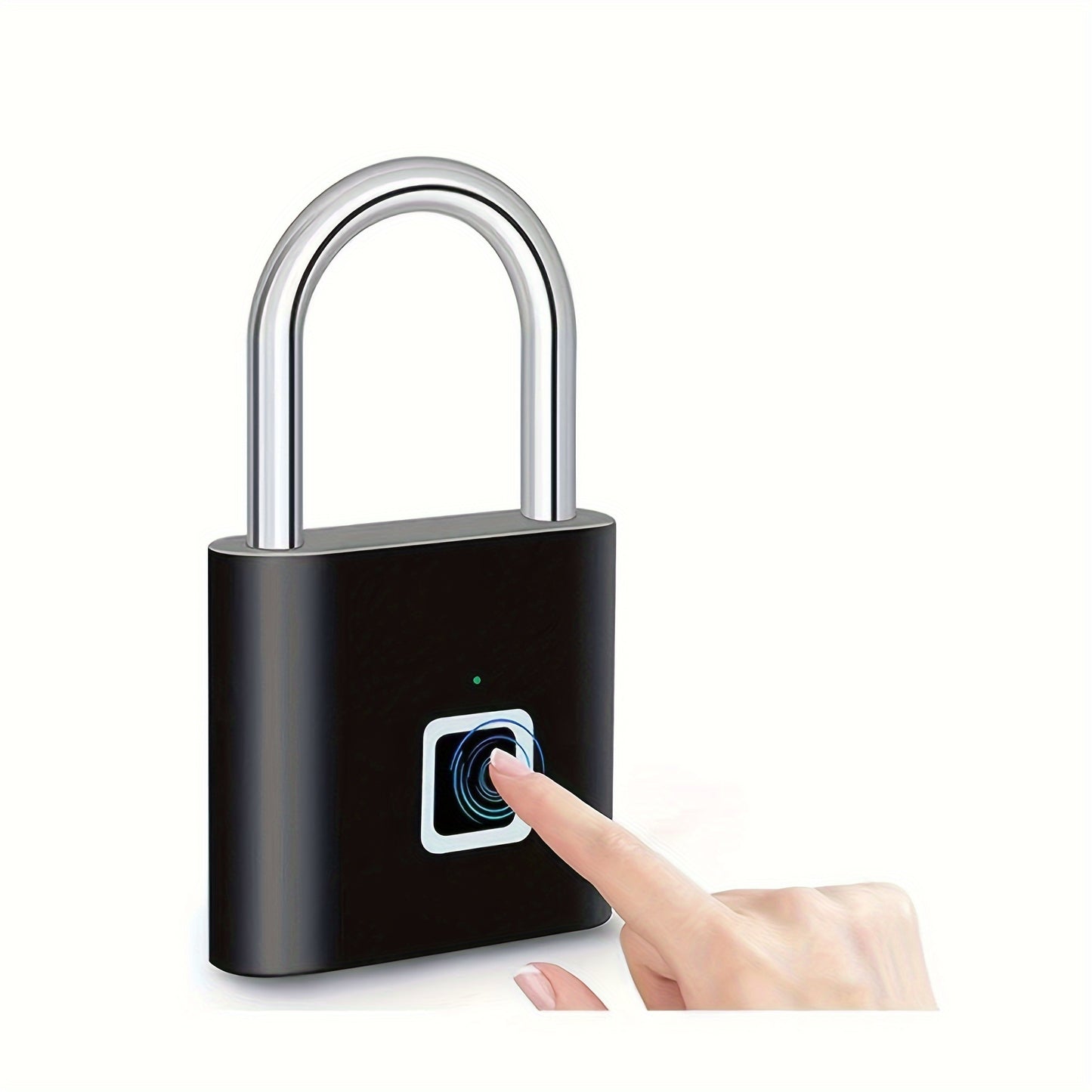 Upgraded Type-C fingerprint padlock with storage for 20 prints, made of zinc-golden alloy.