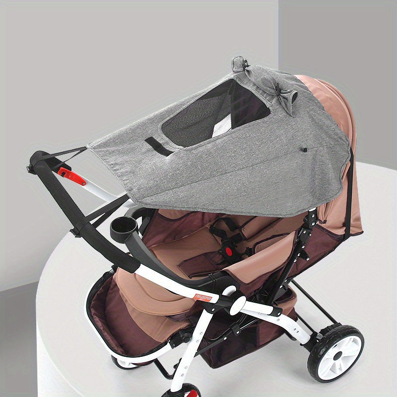 Stroller Sunshade with UV Protection, Viewing Window, and Waterproof Polyester Fabric - Simple Installation