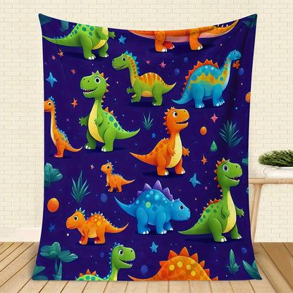 Stay warm and cozy year-round with our Dinosaur Paradise Fleece Blanket - perfect for all seasons!