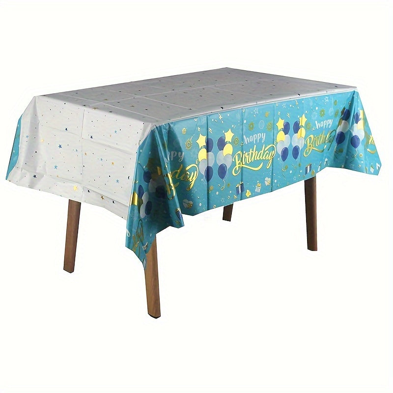 Happy Birthday Aluminum Table Runner, 54”×72” for Birthday Party