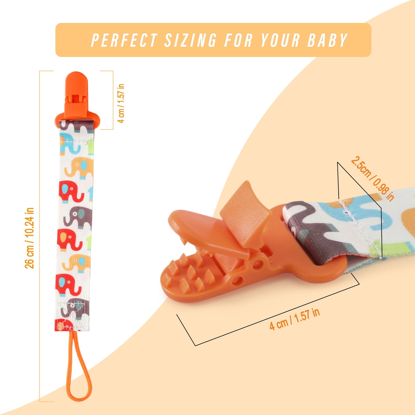 Ensure Your Baby's Pacifier and Teethers Stay Securely Attached with Our Baby Pacifier Holder Clip - Perfect for Boys and Girls. The Ideal Halloween, Thanksgiving, or Christmas Gift!