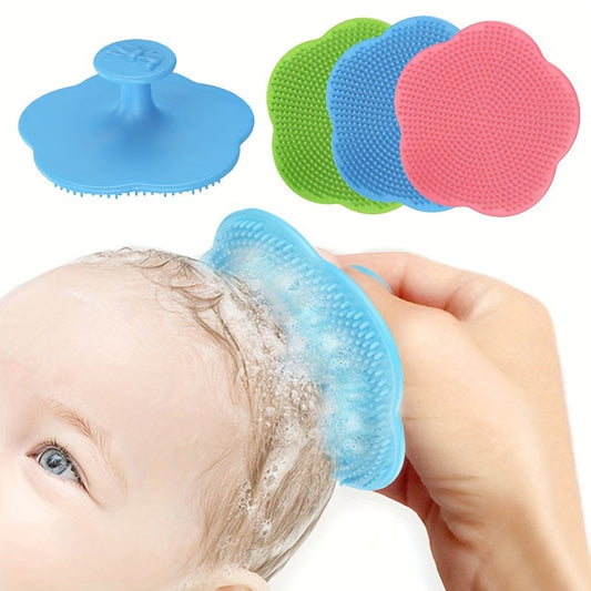 Silicone Hair Comb Set for Babies, Gentle Hairbrush for Newborns, Bathing & Grooming, Includes Massage Comb, Multicolor (Blue, Green, Purple, Pink), Perfect Baby Shower Gift for Halloween, Thanksgiving, Christmas