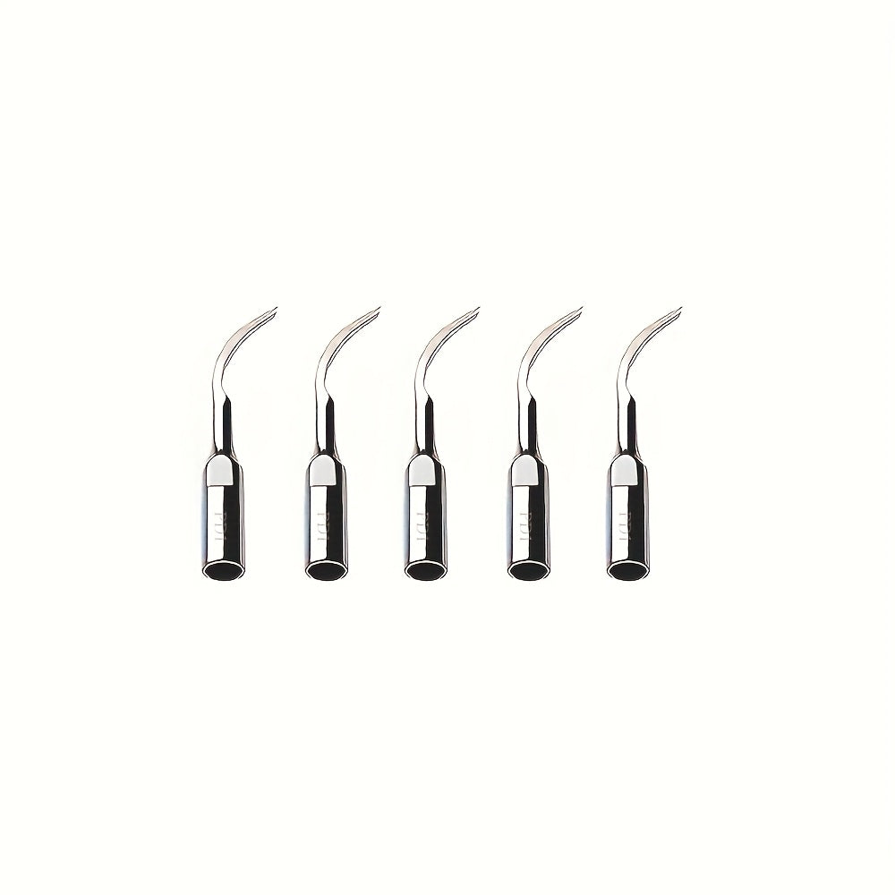 Set of 5 stainless steel dental cleaning tools for gum health and teeth cleaning. Includes non-electric interdental brushes and pick, battery-free.