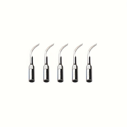 Set of 5 stainless steel dental cleaning tools for gum health and teeth cleaning. Includes non-electric interdental brushes and pick, battery-free.