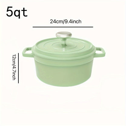 [Highly-Rated Option] Spacious Enamel Dutch Oven - Durable Non-Stick Aluminum Cookware Set, Versatile Casserole Stew Pot for the Kitchen