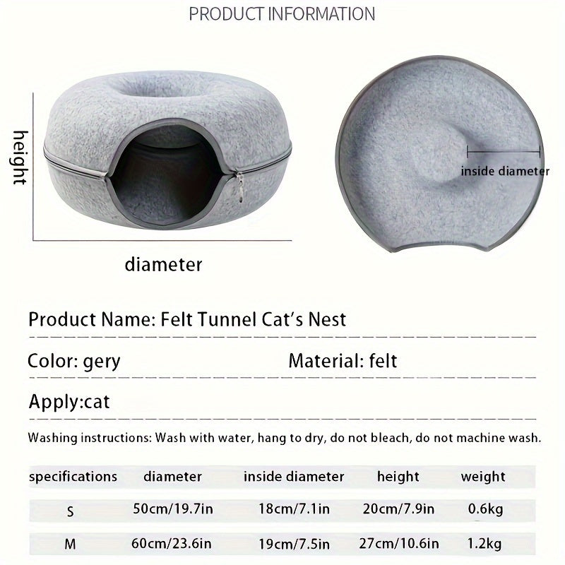 Cat Tunnel Bed that is lightweight, scratch-resistant, and suitable for all seasons.