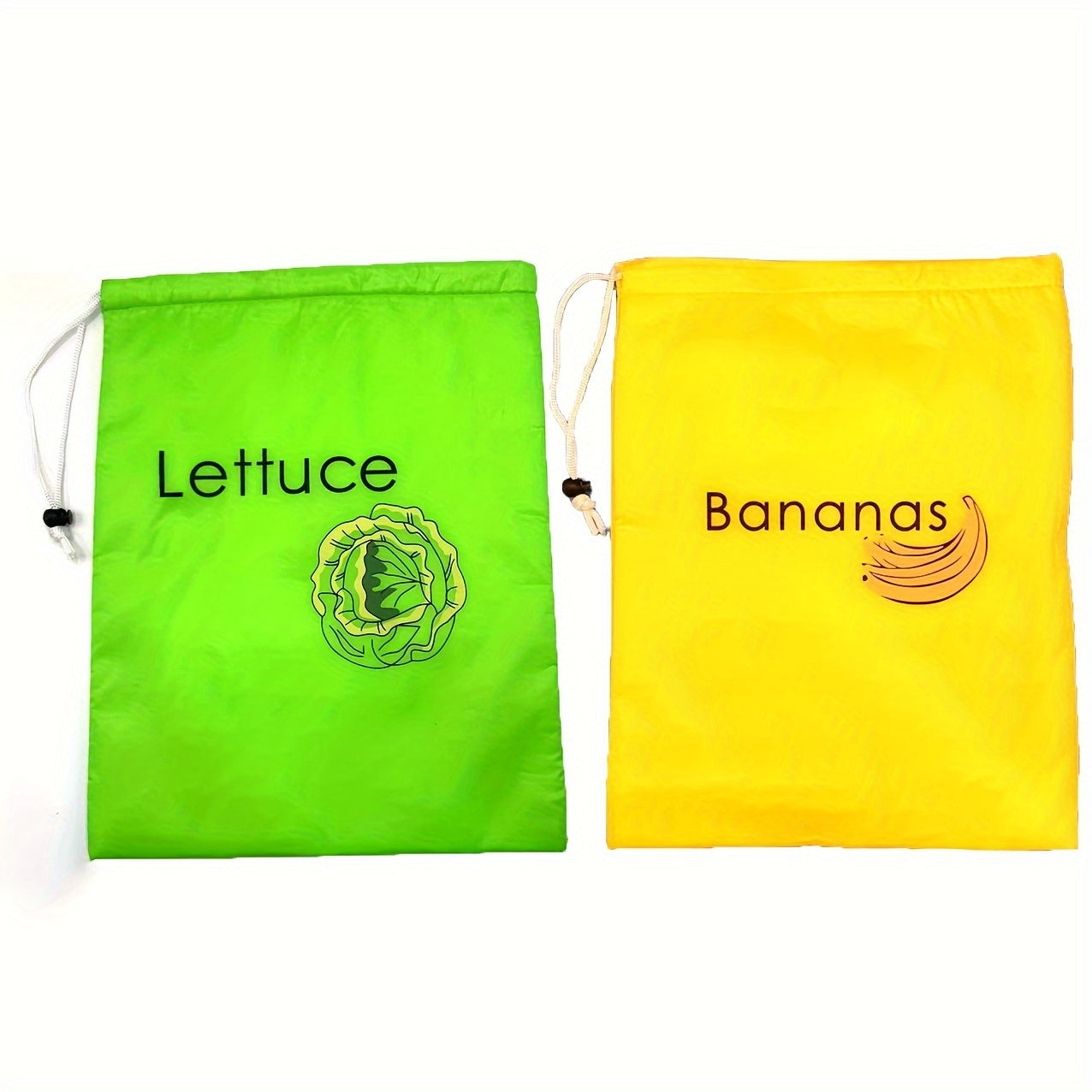 Yellow Banana Storage Bags and Green Vegetable Preservation Bags available in 1pc or 2pcs sets. Perfect for preventing ripening, these lightweight and convenient bags are washable, durable, and essential kitchen supplies for preserving bananas and