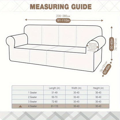 Утолщенный жаккардовый чехол для дивана с эластичным нижним ободом, подходящий для диванов на 1-4 места, идеально подходит для владельцев домашних животных