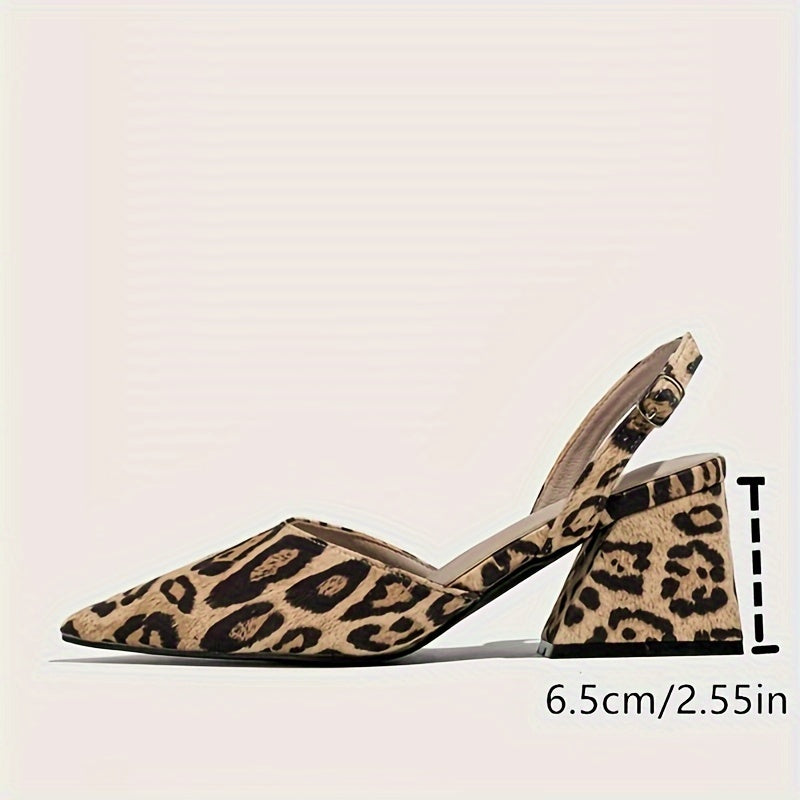 2025 Large Brown Heel Sandals for Women with Leopard Print