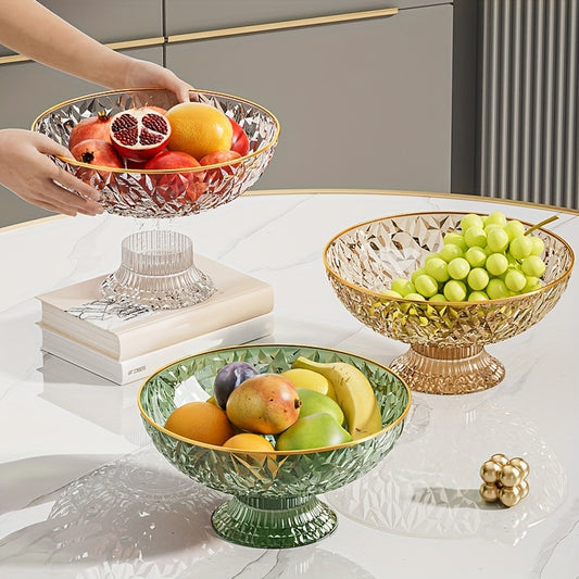 1 or 2 high-quality plastic fruit baskets with drainage holes, perfect for storing fruits and vegetables on countertops. Can also be used as a decorative bowl for dried fruits and candies.