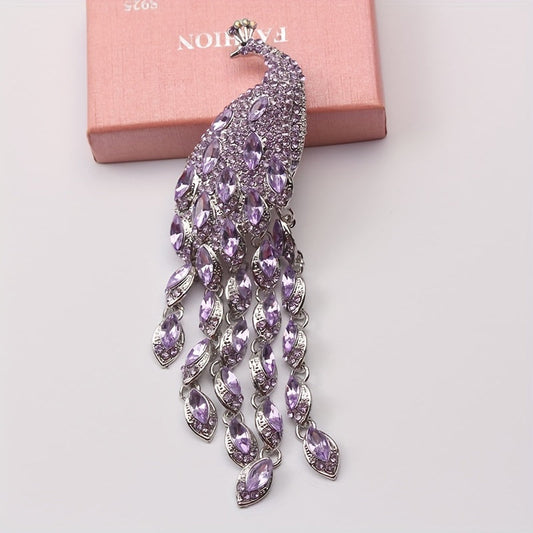 Vintage to'rgul brosh, rhinestone va tassel tafsilotlari bilan - palto va jaketlar uchun zamonaviy pin, nafis moda aksessuari