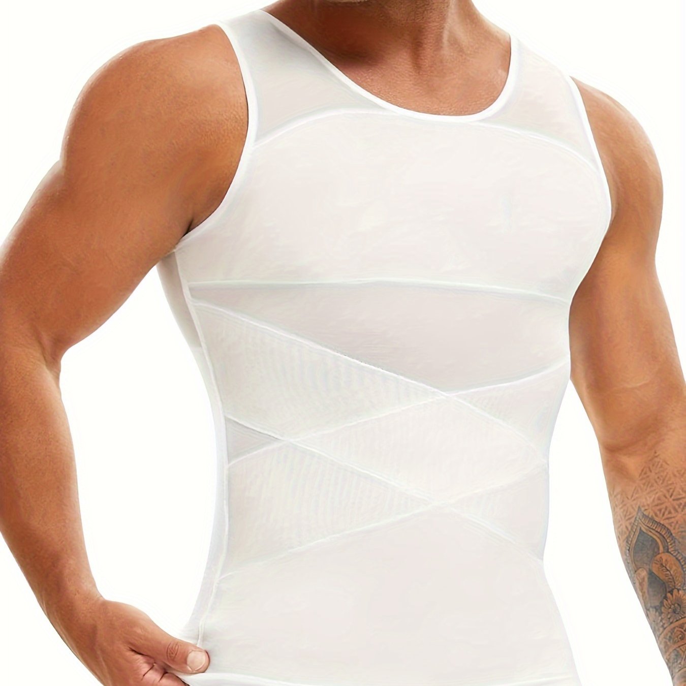 JUNLAN Men's Compression Tummy Control Tank Top