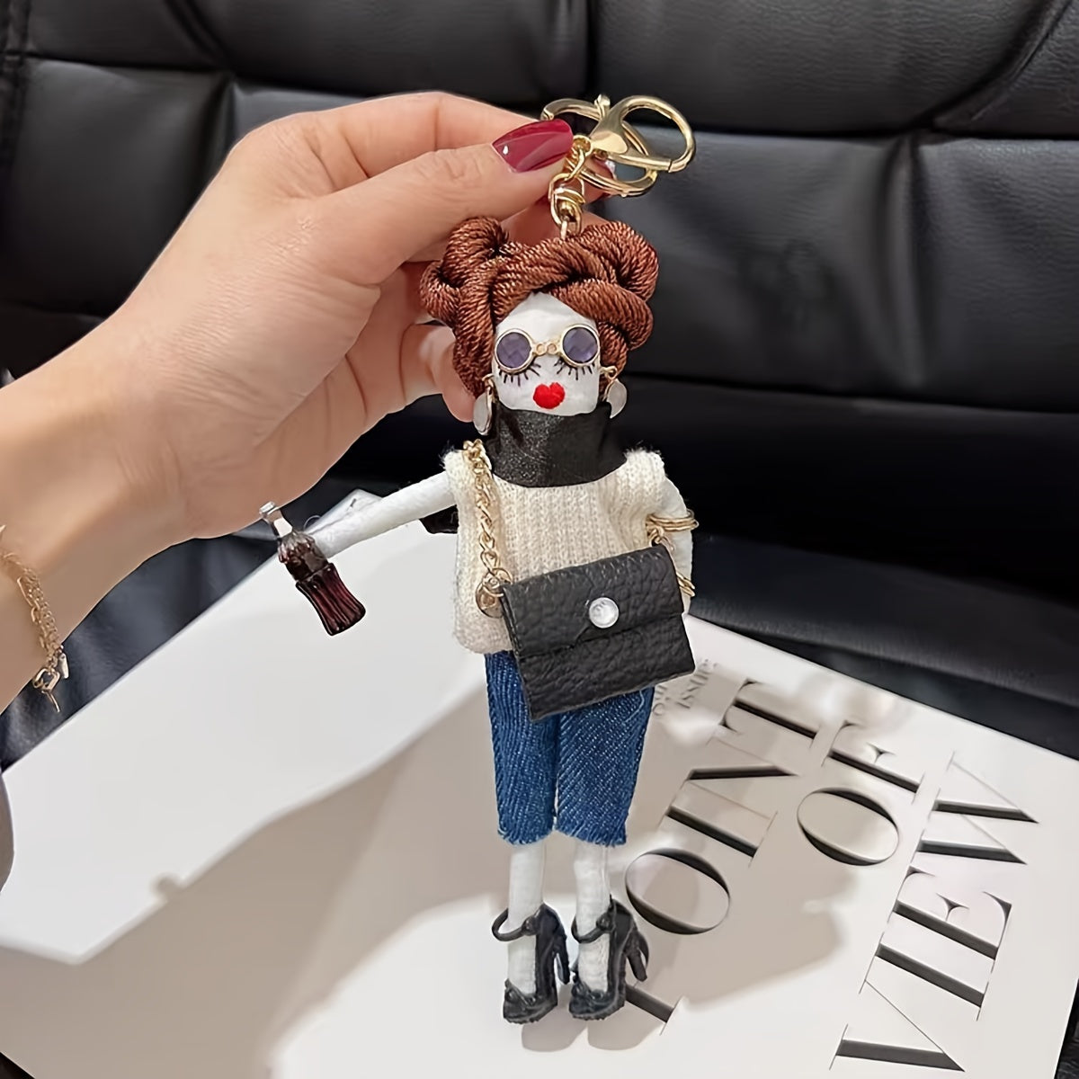 Fashion Doll Keychain Cute Cloth Key Chain Ring Bag Backpack Charm Car Key Pendant - a perfect gift for women for daily use.