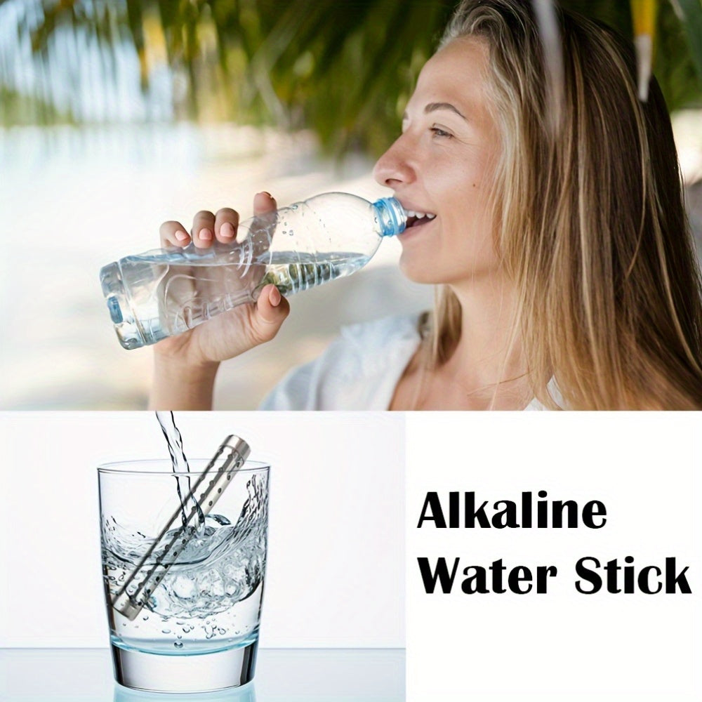 Portable Metal Alkaline Water Stick Purifier - No Electricity Required! Enjoy Instant Purified Drinking Water Anywhere, Perfect for Travel and Outdoor Activities.