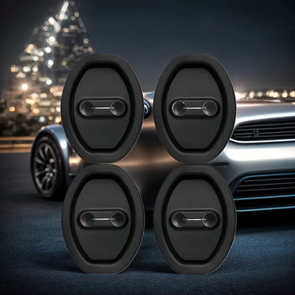 4 silicone door lock covers for comprehensive protection, rust-proof and noise reduction, suitable for all car models.