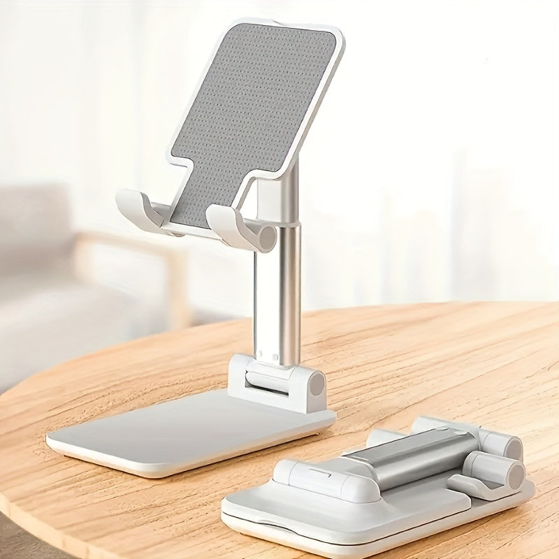 Desk mobile phone holder stand for various devices with adjustable feature.