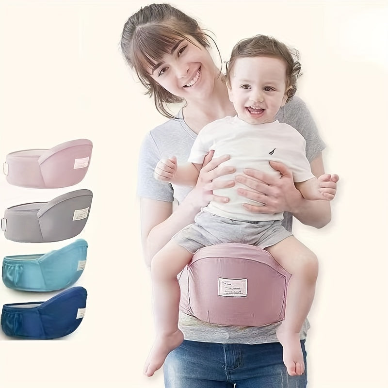 Adjustable Striped Polyester Baby Carrier Waist Seat with Infant Hip Stool - Comfortable Support Belt for Parents - Ideal for Toddlers