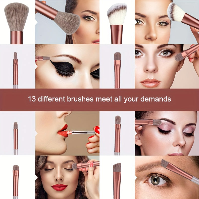 Cosmetic brush set for makeup application and beauty tools.