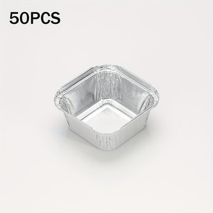 50 or 100 pieces of 7.62 cm Aluminum Foil Square Mini Pans/ Disposable Baking Tart Molds with Paper Lids. Perfect for Baking Tart Eggs, Quiche Pie, Caramel Pudding Pie, and more.