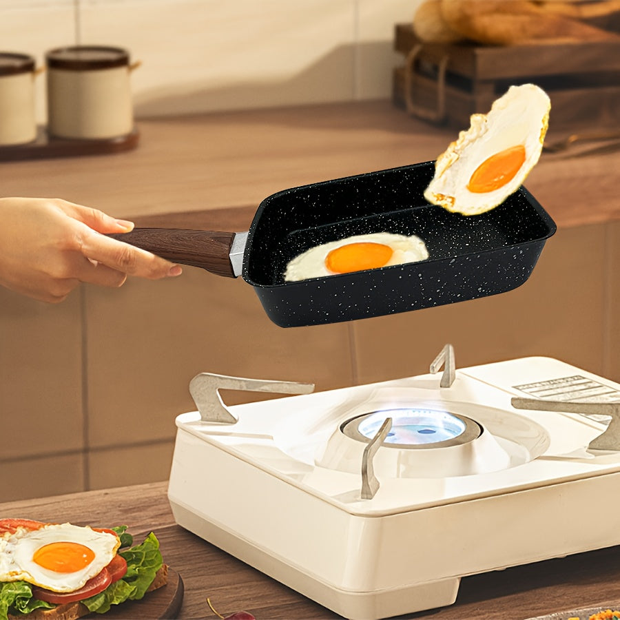 Get your hands on a 1-piece Tamagoyaki Pot featuring a non-stick coating and a wooden handle. This kitchen essential is the perfect companion for cooking up delicious breakfast omelets, scrambled eggs, and more. Make perfect meals every day, whether it's