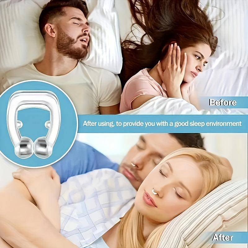 2/4 Magnetic Anti-Snoring Nose Clips, Non-Electric Sleep Aid, Reusable for Men and Women.