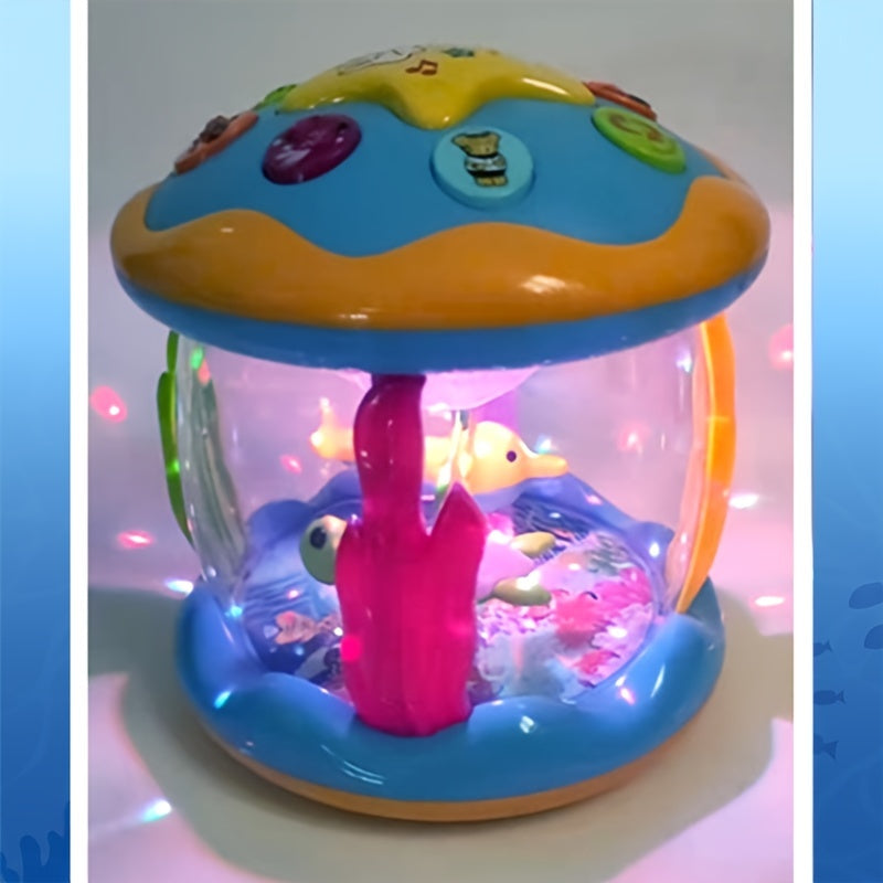 Ocean-Themed Youngsters Drum Kit - Multifunctional with Lights and Sounds, Educational Early Learning Toy for Fun and Development, Made of Durable Plastic in Mixed Colors