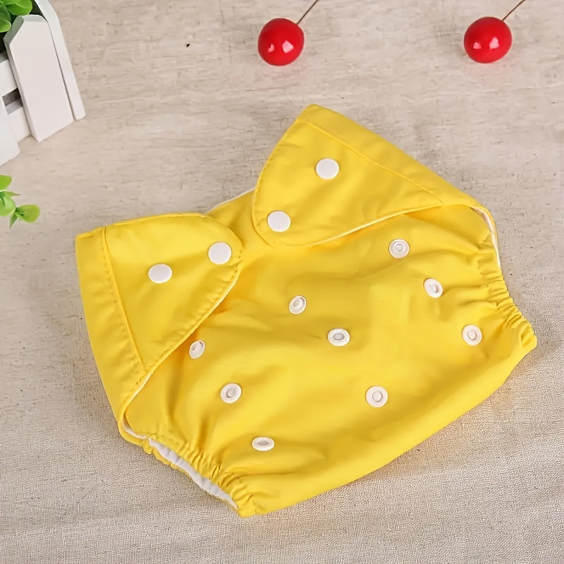 Breathable Newborn Diaper with Waterproof Urine Pants, Washable Baby Cloth Diaper with Adjustable Snap, Reusable Diaper Pants