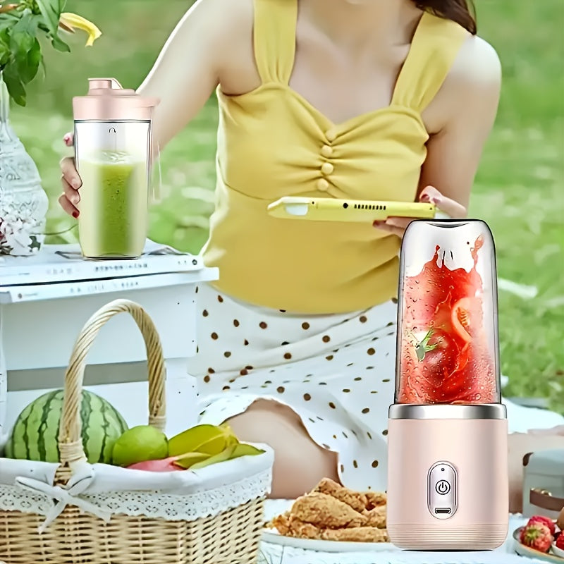 Compact Mini Blender with 1500mAh USB Rechargeable Juice Cup, Versatile Personal Blender perfect for Gift Giving on Thanksgiving, Christmas, Halloween, and New Year. Made from ABS material, Food-Safe and Ideal for use in Office, Camping, and Dining.