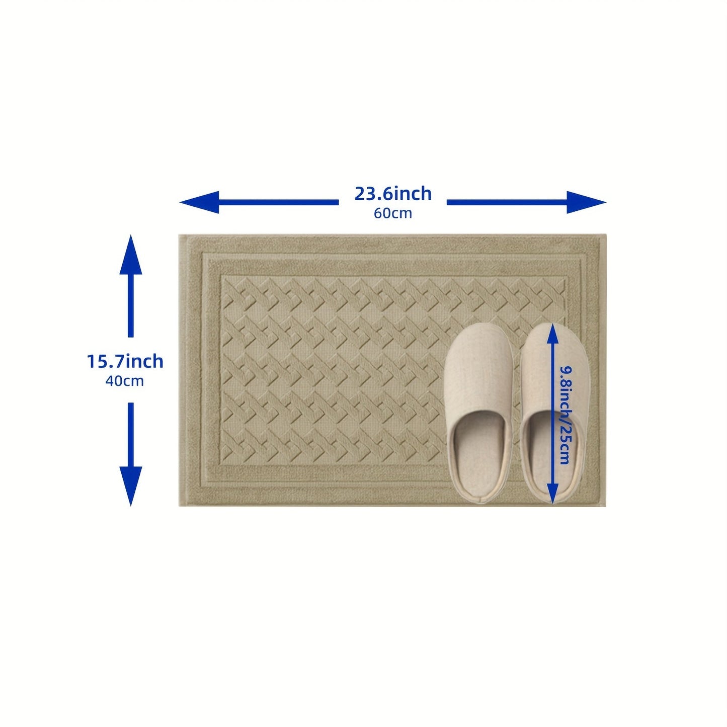 High-end 5-Star Hotel Quality Non-Slip Bath Mat - Absorbent, Machine Washable, Square Design with Striped/Solid Color Options, Low Pile for Home & Bathroom Safety, Luxury Bathroom Rug