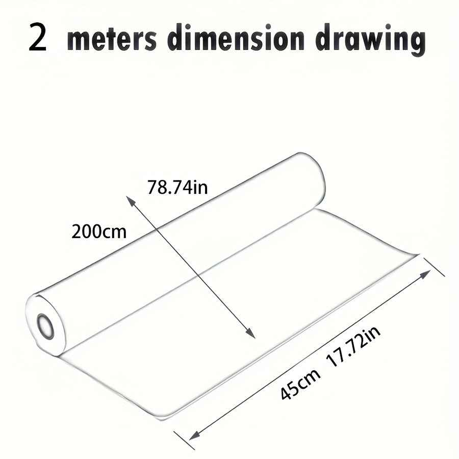 1 Roll of self-adhesive PVC glass electrostatic film for windows, bathrooms, toilets, and floors. This film is waterproof, moisture-proof, UV-proof, translucent, and opaque. Perfect for home decor in living rooms. Size: 45cm x 200cm.