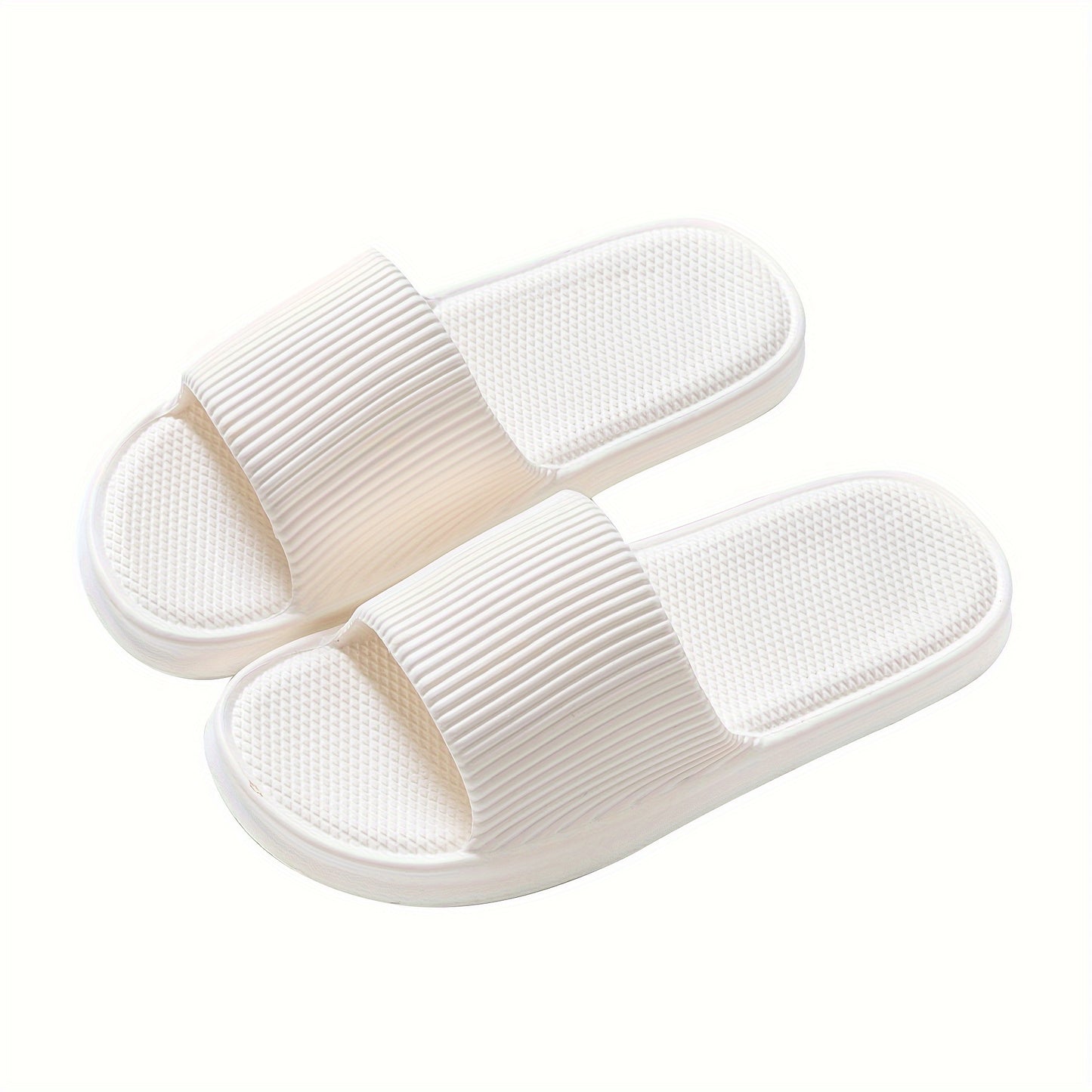 Gender-neutral EVA pillow slides with solid color, lightweight soft sole for home and beach comfort.