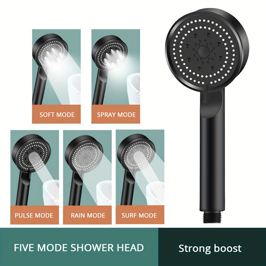 1pc 5-Mode High-Pressure Wall Mounted Shower Head