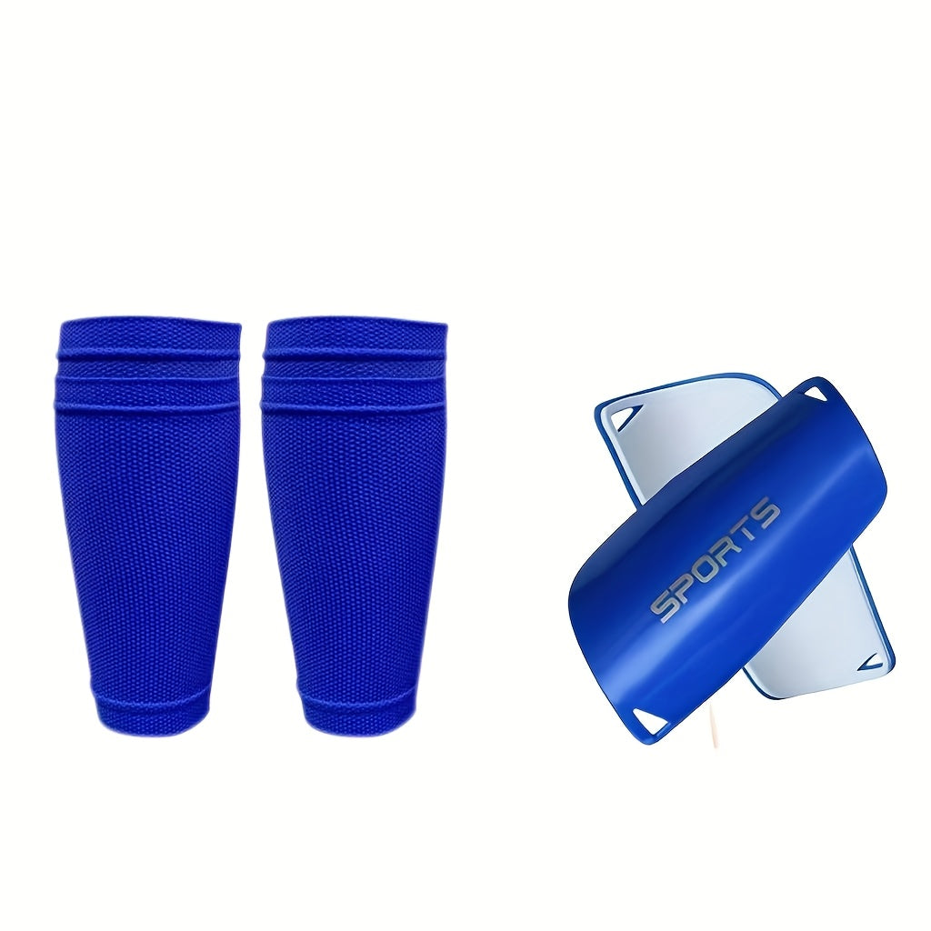 2-piece soccer sports set with leg pads, sock sleeves, and mid-calf leg pads with double-layer anti-slip protection.