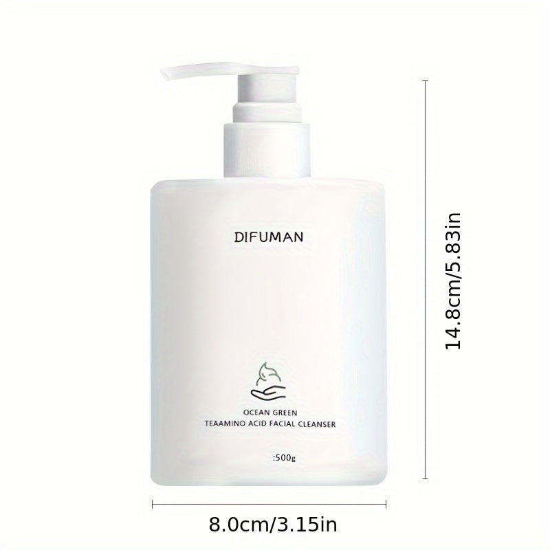 DIFUMAN Hyaluronic Acid Facial Cleanser Foam, 500g - Moisturizing, Deep Cleansing Face Wash with Centella Asiatica & Tea Tree, Formaldehyde Free, Suitable for All Skin Types, Unisex-Adult