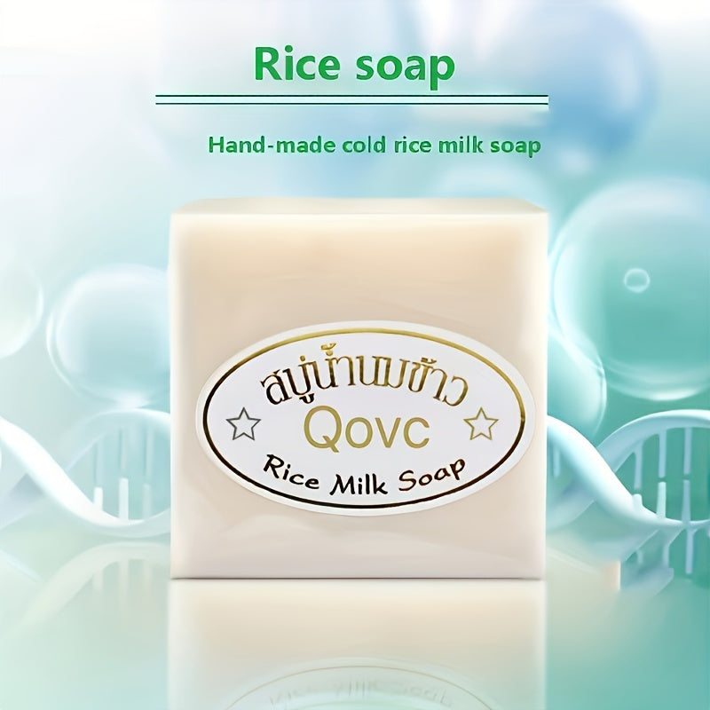 Rice-scented handmade soap for hands and face cleansing during bath.