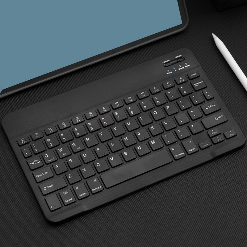 Slim, rechargeable wireless keyboard with ergonomic design for seamless typing on multiple devices. Suitable for PC, laptop, MacBook, iPad, iOS, Android, and Windows.