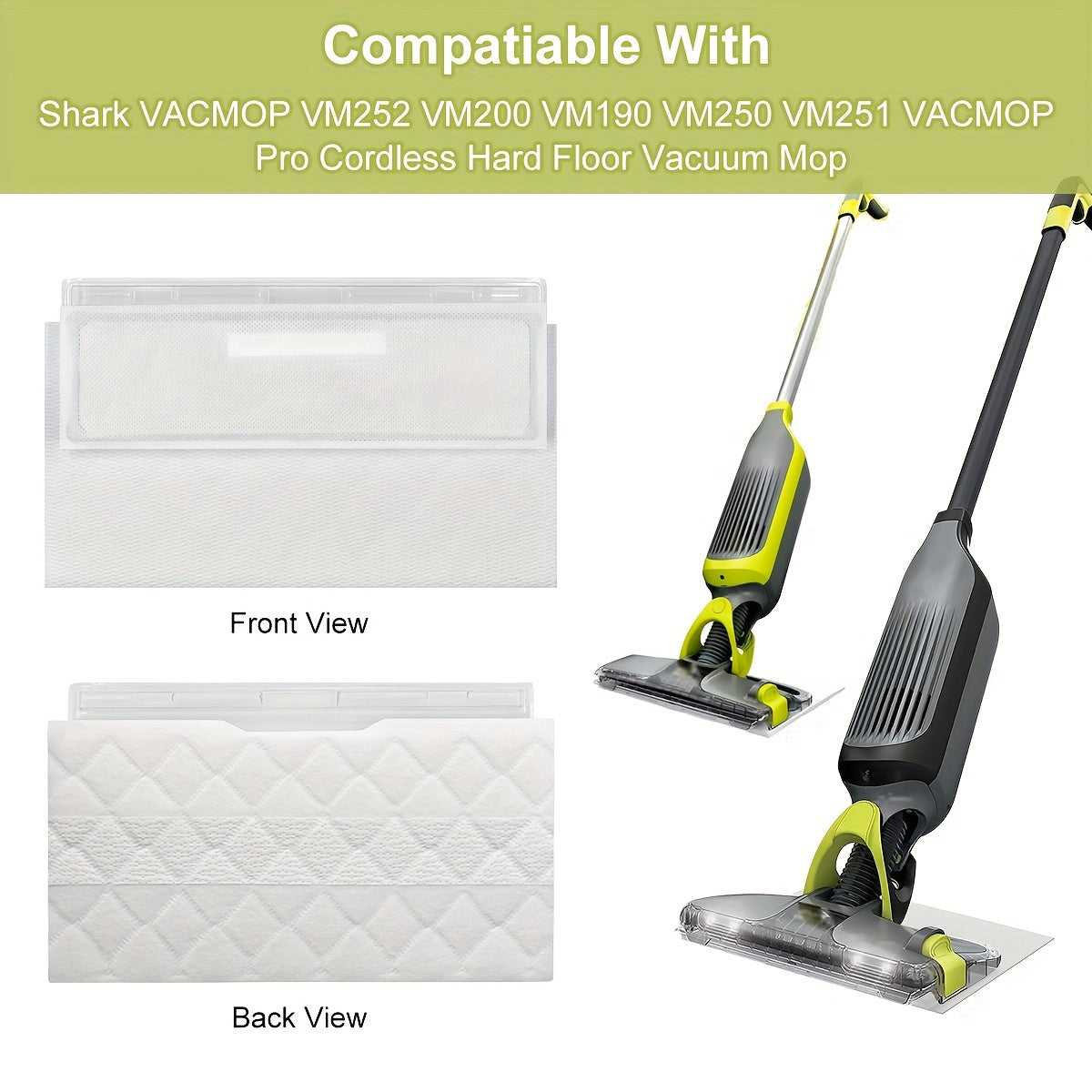 20pcs Disposable Shark Steam Mop Replacement Pads with New Style Design Compatible with Shark VACMOP VM190 VM190 VM200 VM250 VM251 VM252 - Easy to Assemble, Deeply Clean Dust, Convenient for Kitchen Floor Tile Cleaning - Includes Cleaning Accessories