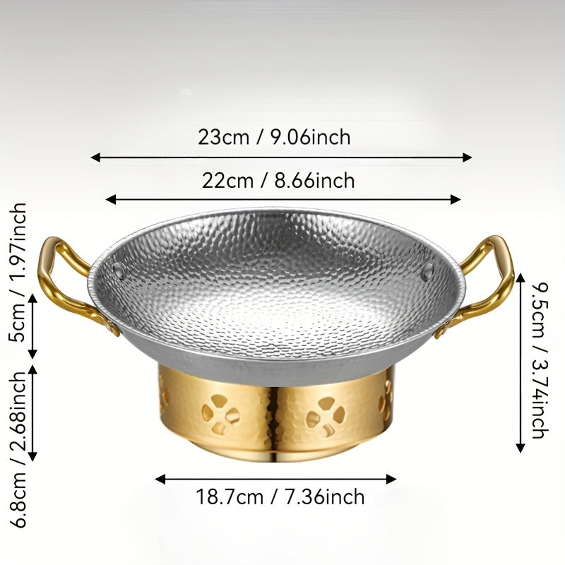 Portable Stainless Steel Wok Set with Alcohol Stove - Ideal for Home and Outdoor Cooking, Large Capacity, Rapid Heat Distribution, and Effortless Cleaning