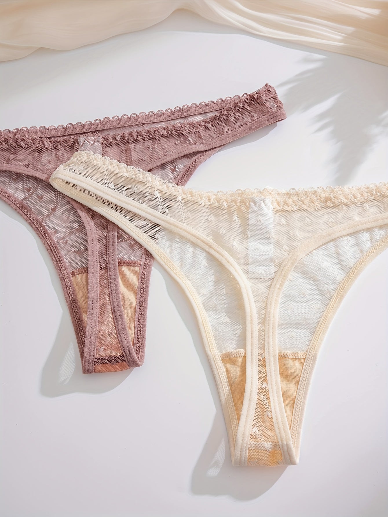 7 Bow Heart Mesh Thongs: Sexy, Breathable Intimates for Women