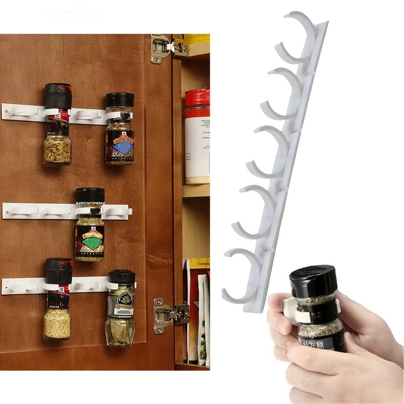 Compact Kitchen Spice Rack - Easily Mounts to Wall, Securely Holds Seasoning Bottles, Adjustable Size