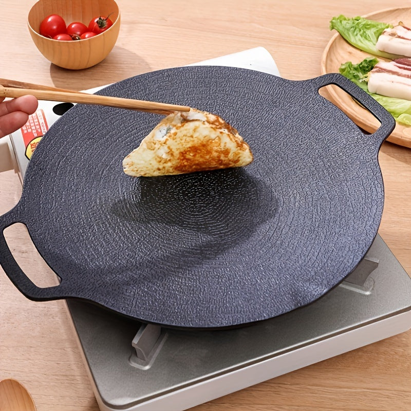 Durable Korean BBQ Grill - Nonstick Cast Iron Skillet for Indoor & Outdoor Use, Must-Have Cooking Tool for Your Kitchen, Portable Design, 1.5mm Thickness, Convenient to Transport