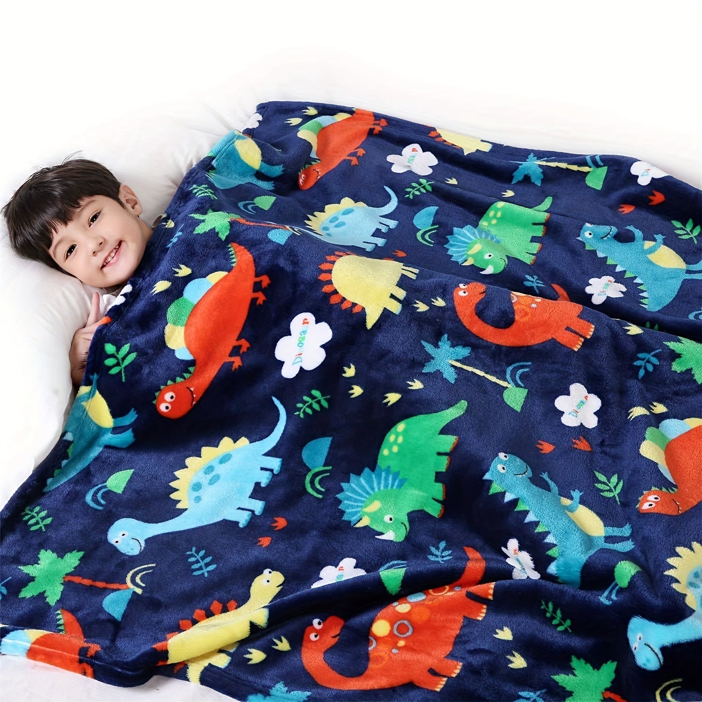 Soft and warm dinosaur blanket designed for babies, suitable for crib, stroller, travel, and bed use. Lightweight and cozy fleece throw ideal for both boys and girls.