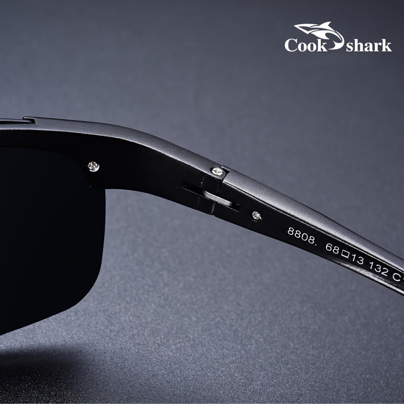 Cook Shark's new high-end polarized sunglasses offer UV protection for men who drive or fish.